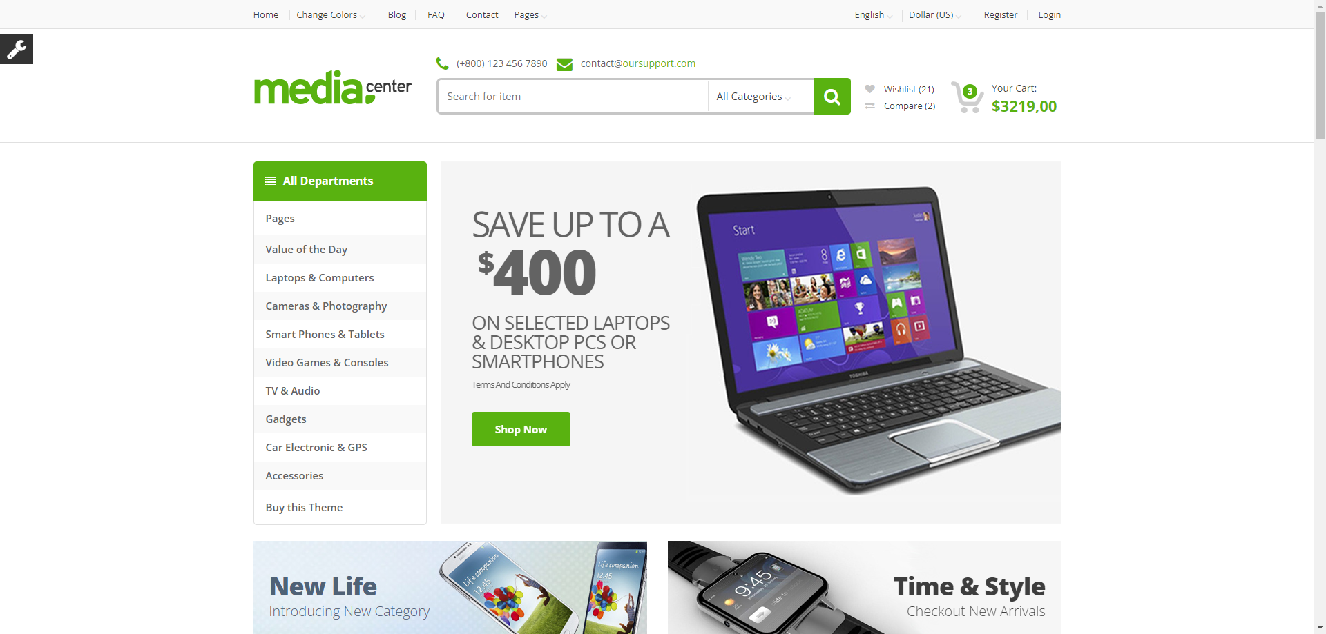 MediaCenter - E-commerce Template for Gadgets
